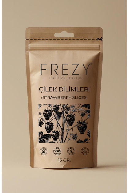 Frezy Freeze Dry ÇİLEK DİLİMLERİ Dondurularak Kurutulmuş Sağlıklı
