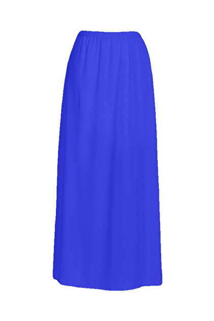 Kahra Collection Saks Mavi Tam Boy Jüpon Etek Altı Uzun Astar