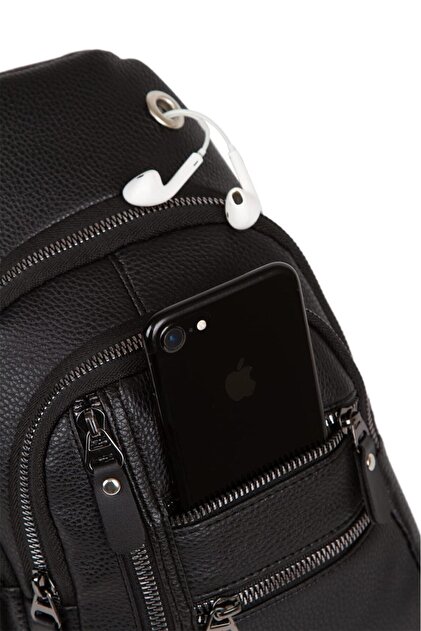 Av A Dos Leather Crossbody Bag Chest Bag Multi-Compartment Single