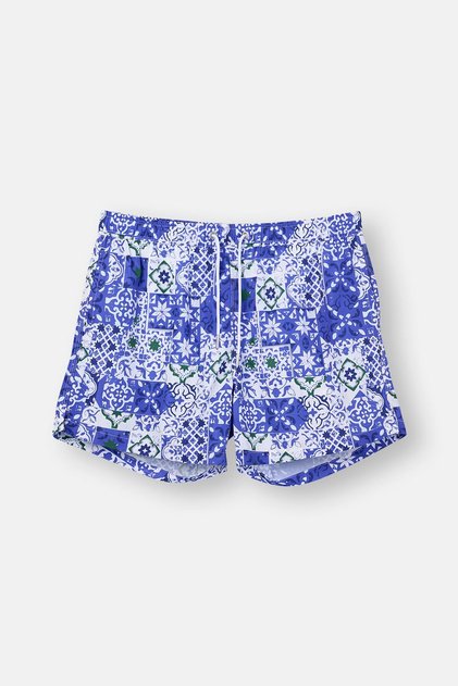 Multicolor Desenki Short Swim Trunks