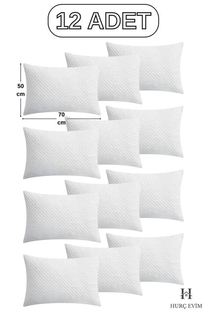 12'li Kapitoneli Fermuarlı Yastık Koruyucu Alez - 50x70 cm - Kılıf