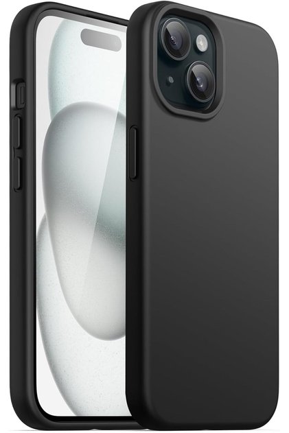 İPhone 15 Kılıf İçi Kadife Kamera Yükseltili Lansman Silikon Kapak Siyah