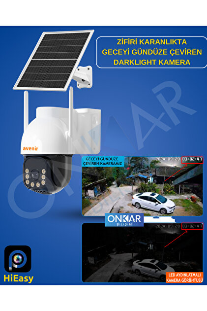 Avenir AV-S414 4MP eSİM GÜNEŞ ENERJİLİ GECEYİ GÜNDÜZ GİBİ GÖSTEREN
