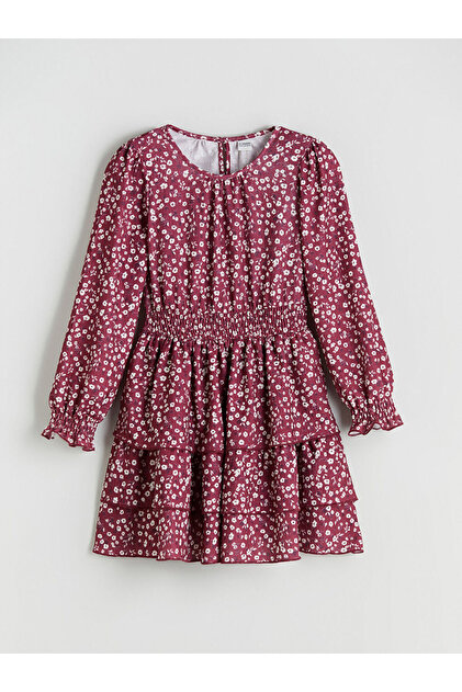 LC Waikiki Crew Neck Floral Girl's Dress- Trendyol