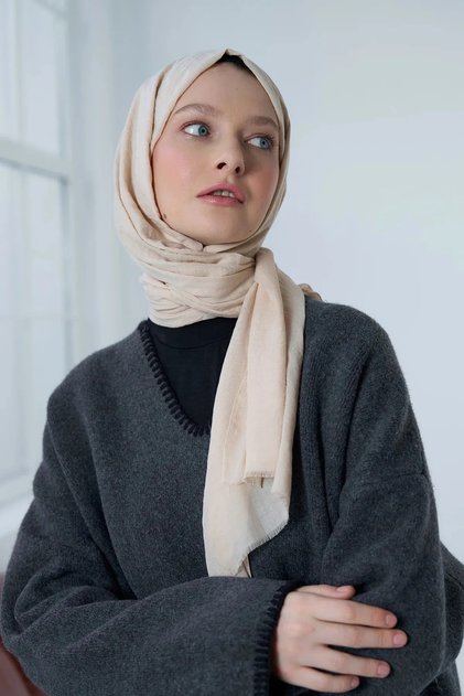 شال مودا كشمير نيو قطن لون بيج