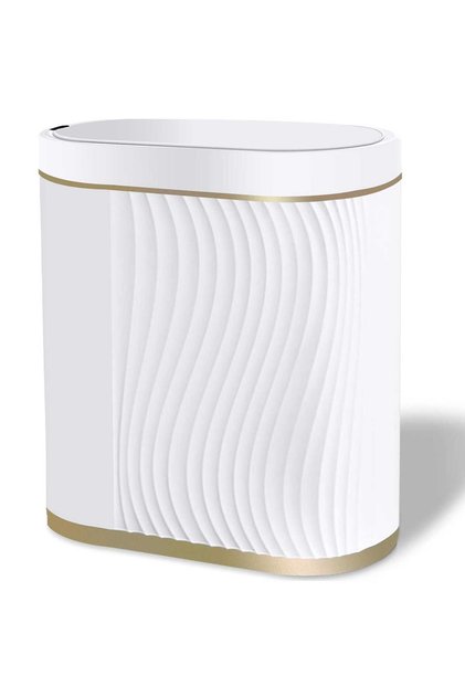 Coș de gunoi inteligent cu senzor de mișcare cu infraroșu, 7,5 l, capac automat, IPX5, alb/auriu