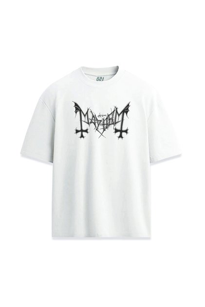 تي شيرت مطبوع عليه مجموعة Mayhem Punk Black Metal Group للجنسين