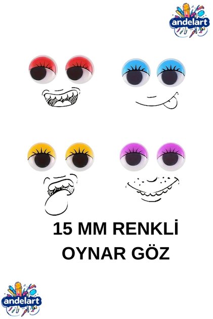 Oynar Göz Renkli 15 mm 1 Paket