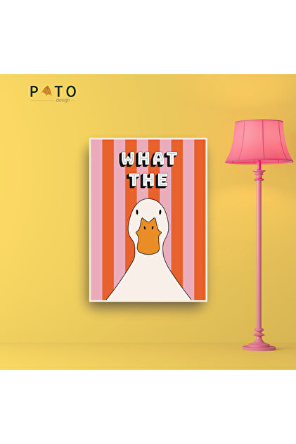 'What The Duck' Tablo | Bej Çerçeveli | MDF & UV Baskı