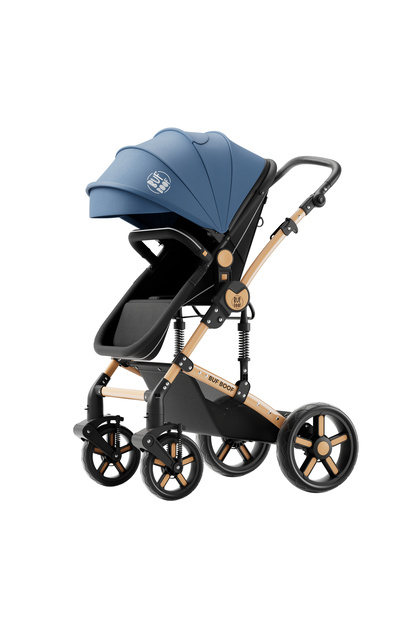 Carucior 2 in 1 reversibil A1 Deluxe BUF BOOF Blue 0 36 luni