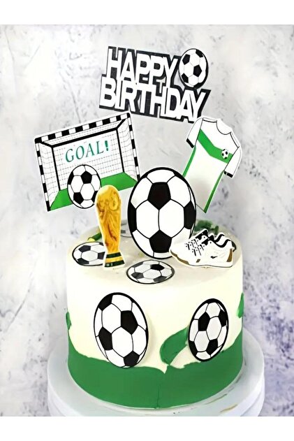 Football Themed Cake Topper – Birthday Football Ornaments - Football Cake Decor