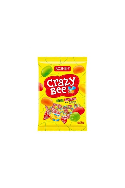 Bomboane gumate mix, cu umplutură de fructe, Crazy Bee Fruity, 1 kg