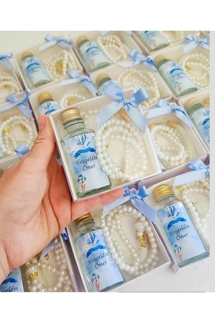 15 Pieces of Prayer Beads and Cologne Doll, Promise, Engagement, Wedding, Henna, Birthday, Mevlüt