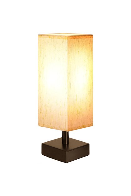 Lampă de podea minimalistă cu abajur dreptunghiular din material textil, pentru living, birou sau dormitor, bej