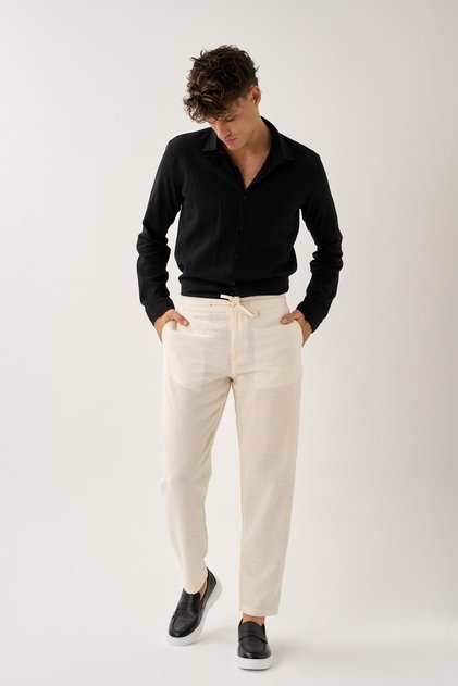 Smart Casual Textured Trousers