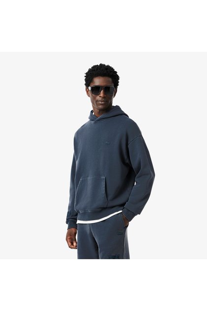 Erkek Loose Fit Kapüşonlu Lacivert Sweatshirt