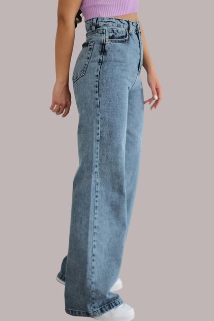 Light Blue Women's Wide Leg Jeans