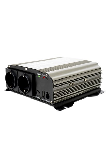 Invertor de tensiune AlcaPower de 300W, alimentare 12V, ieșire 230V, undă sinusoidală pură