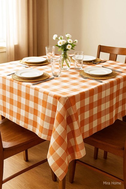Checkered Tablecloth Tablecloth 160X160 cm Happytime