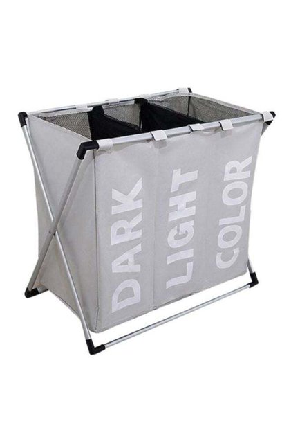 MARGOUN Multipurpose Laundry Basket Grey 64x38x58cm