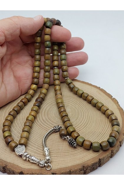 Green Sandalwood Capsule Cut 99Pcs Prayer Beads 7*8mm (56606)