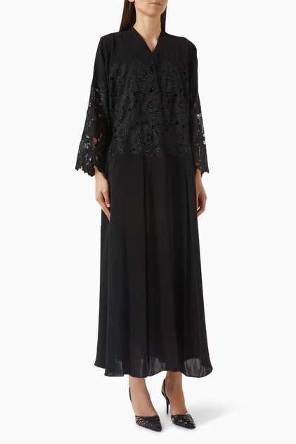 Sheila Full Set Modest Style with Stylish and Comfortable Lace Appliqued Abaya