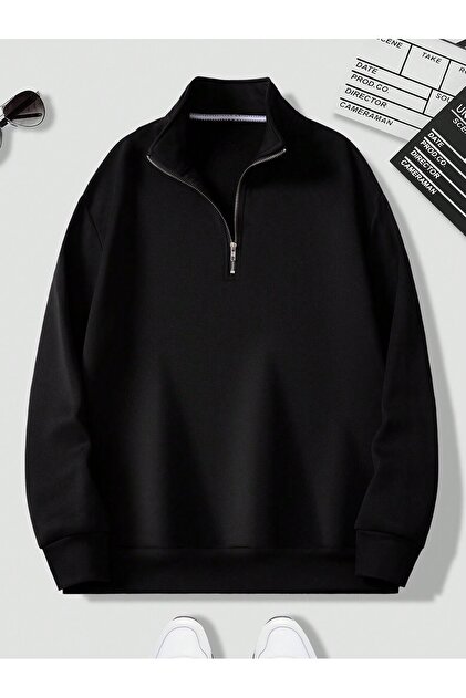 Men's Half Zipper Stand Collar Sweatshirt