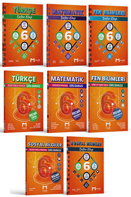 Mozaik Yayınları Mozaik Yayınları 6. Sınıf Türkçe Matematik Fen