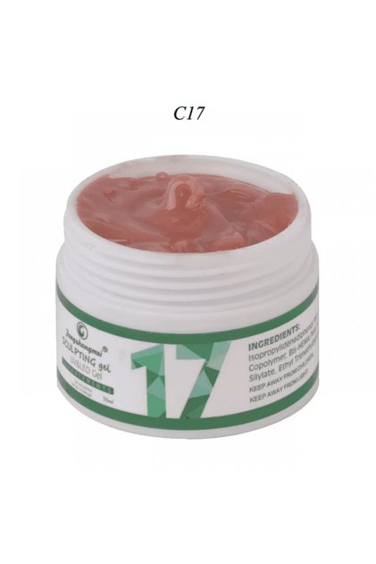 UV gel για επέκταση νυχιών, FSM, Νο. 17 καφέ, 15 g