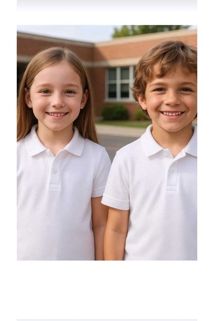 Polo Collar School T-Shirts Long Sleeve and Short Sleeve 2-Pack