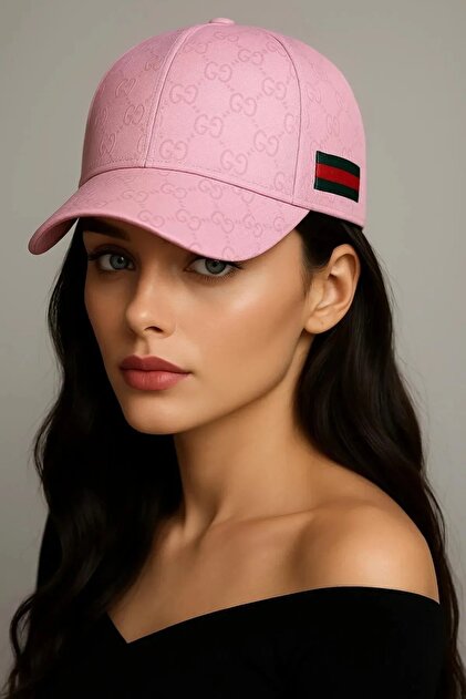 Spor Unisex G Armalı Pamuklu Arkası ı Ayarlanabilir Pembe Şapka Cap