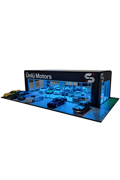 İsimli Galeri Kişileştirilebilir Showroom Galeri diorama Led Aydınlatmalı 1/64 ölçek Uyumlu