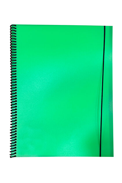 クリアファイル RT-137094 FLY COLOR 40 Yaprak Spiralli Sunum Dosyası Yeşil Telli Sunum