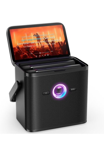 Karaoke Machine, with Lyrics Display Screen for Adults Kids, Smart EQ & Vocals Autotune, 2 Bl