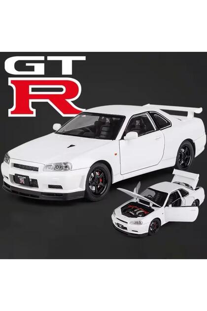 D1 GRAND PRIX スカイライン R34 1/24 scntoys Nissan Skyline GTR (R34) 1/24 Ölçek Diecast Model Araba