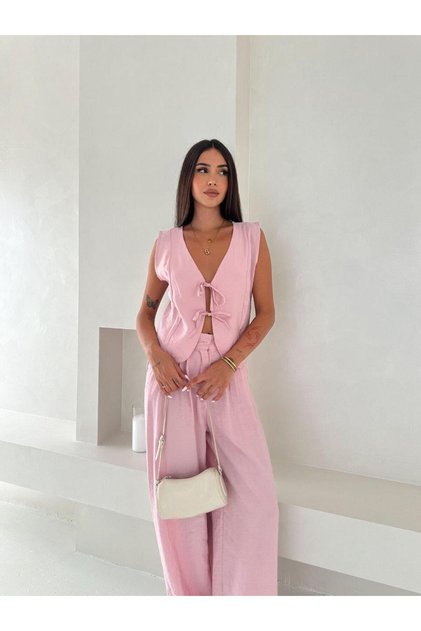 Woven Modal Fabric Double Vest-Pants Set!