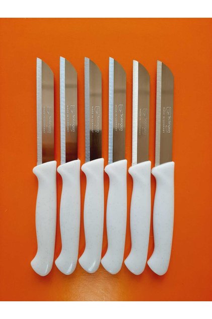 Solingen Serrated Fruit Knife 6Pcs- Glittery White