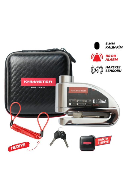 Knmaster DL610A Alarmlı Disk Kilidi | 10 mm Çelik Pim | Hatırlatma