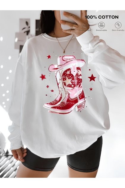 Premium Oversize Cut Long Sleeve Printed Sweatshirt