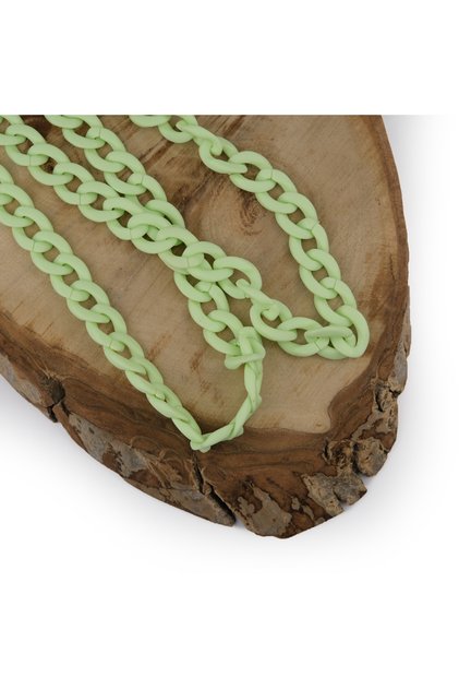 Matte Green Plastic Chain Snap Bag and Accessory Chain Small Size