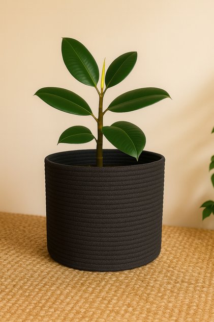 Jute Wicker Multi-Purpose Decorative Organizer Flower Pot Basket Garden Organizer Basket Width 25 Length 20 cm