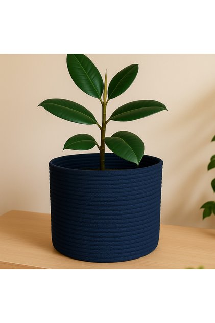 Jute Wicker Multi-Purpose Decorative Organizer Flower Pot Basket Garden Organizer Basket Width 25 Length 20 cm