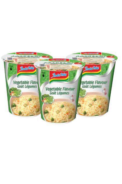 Instant Noodles, Vegetable Flavour with Seasoning Powder and Sauce- (60g x Pack of 3) x 6