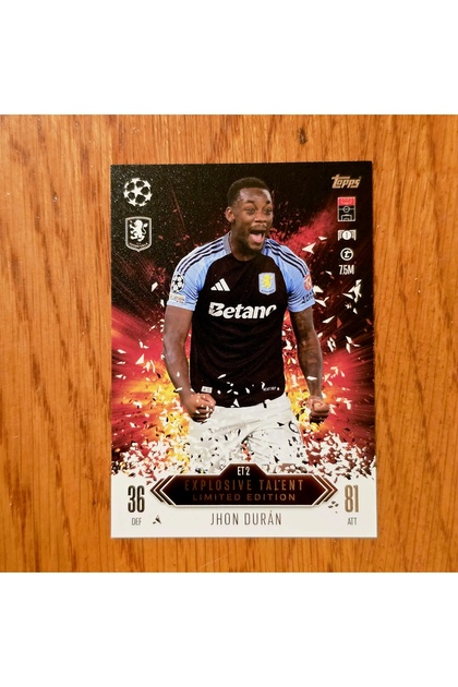 Topps Match Attax Jhon Duran Explosive Talent Oyun Kartı - Fiyatı