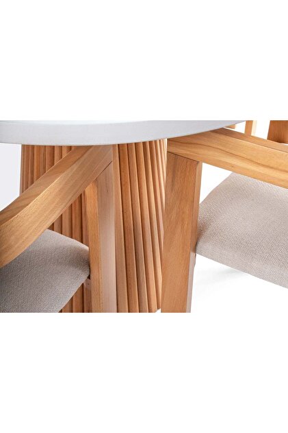 Gazzini Furniture Norac İskandinav Natural Ahşap Masa Sandalye