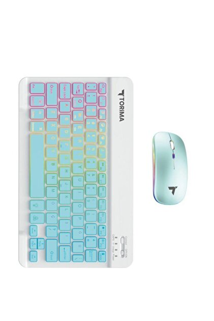 美品 Magic Keyboard & Magic Mouse Torima Kablosuz Klavye Mouse Seti Rgb Işıklı Şarj Edilebilir TMK