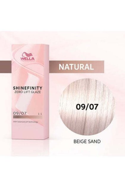 Vopsea de păr 09/07 Demi-permanentă - Shinefinity Zero Lift Glaze Blond Deschis 60ml -