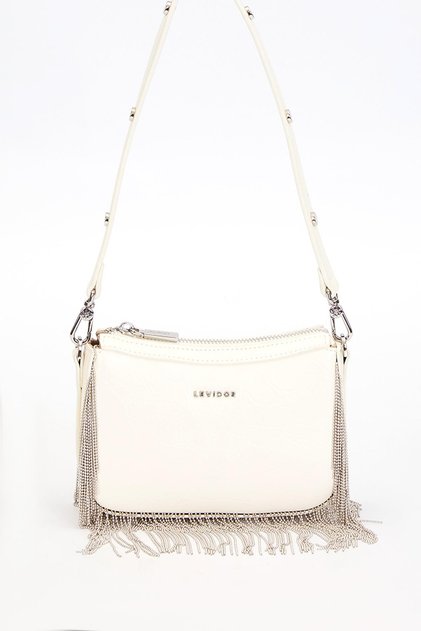 Beige Tassel Detail Shoulder Bag