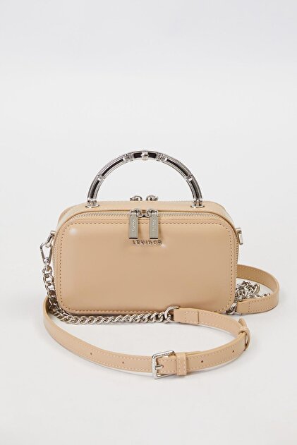 Khaki Metal Strap Detail Shoulder Bag