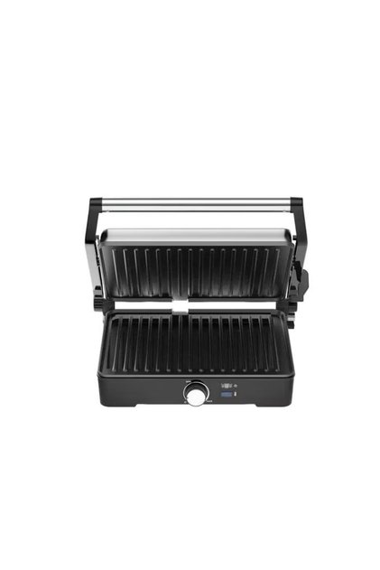 Grătar electric EG2 AEG0002, 2000 W, indicator LED, pliere la 180 de grade, strat antiaderent, oțel inoxidabil